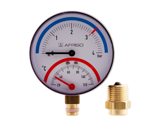 Термоманометр радиальный НР 1/2" Ø80 мм 0-6 бар Afriso ТМ