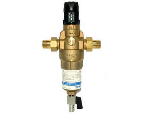 Фильтр для горячей воды с прямой промывкой и редуктором давления Protector mini H/R HWS, BWT 3/4"