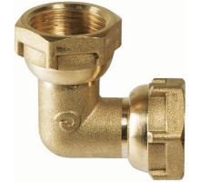 Угол 90° Comisa ВР-ВР 3/4"x3/4" латунный с накидными гайками