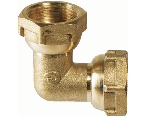 Угол 90° Comisa ВР-ВР 3/4"x3/4" латунный с накидными гайками