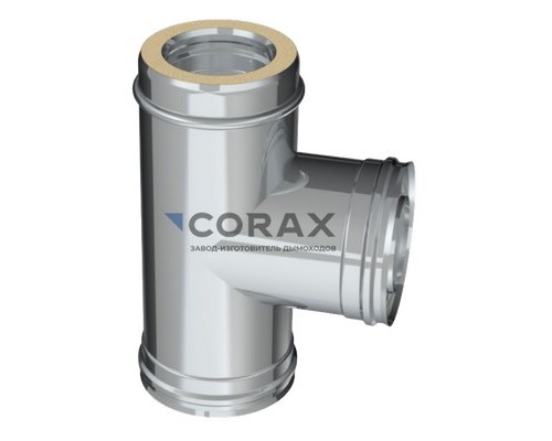 Сэндвич-тройник дымохода 90° Ø115/0,5х200/0,5 мм AISI 430 Corax House