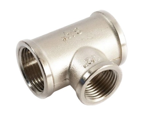 Тройник редукционный General Fittings 2700.13.N ВР-ВР-ВР 3/4"х1/2"х3/4" латунный никелированный