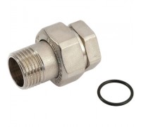 Американка прямая для радиатора General Fittings 2700.I2.N НР-ВР 3/4", латунь никелированная, уплотнение o-ring