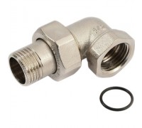 Американка угловая для радиатора General Fittings 2700.I4.N НР-ВР 1/2", латунь никелированная, уплотнение o-ring