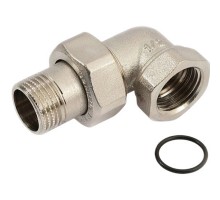 Американка угловая для радиатора General Fittings 2700.I4.N НР-ВР 1/2", латунь никелированная, уплотнение o-ring
