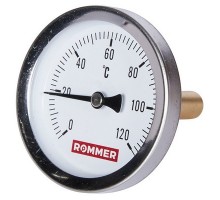 Термометр аксиальный НР 1/2" Ø63 мм Rommer