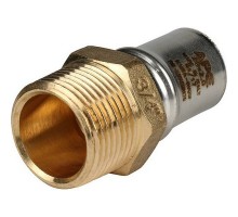 Соединение НР Ø20х3/4" для металлопластиковых труб латунь пресс Stout SFP-0001