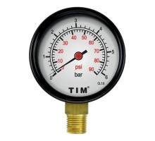 Манометр радиальный НР 1/4" Ø50 мм 0-6 бар Tim