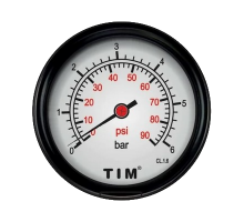 Манометр аксиальный НР 1/4" Ø50 мм 0-6 бар Tim