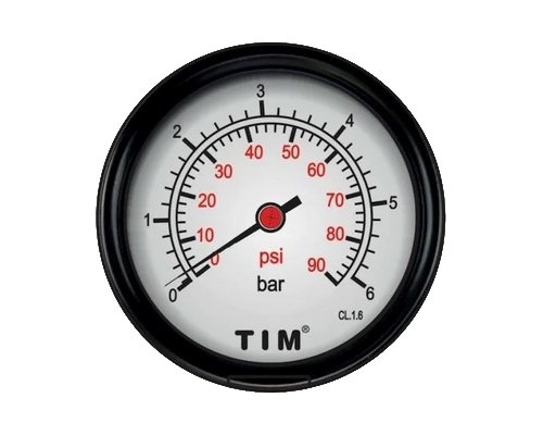 Манометр аксиальный НР 1/4" Ø50 мм 0-6 бар Tim