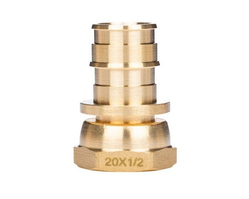 Переходник с накидной гайкой PEX Ø20x1/2" тип 1 латунь Usystems