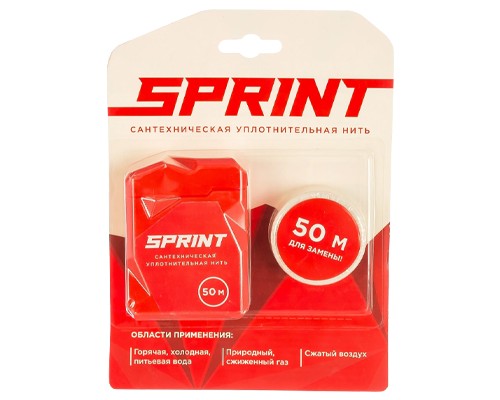 Фум-нить сантехническая 50 м c катушкой 50 м, Sprint