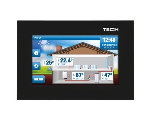 Проводной комнатный терморегулятор OPENTHERM Tech ST-2801 WI-FI Чёрный