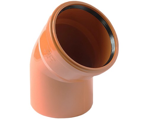 Отвод полипропиленовый оранжевый для наружной канализации Ø110х45° Pro Aqua Terra