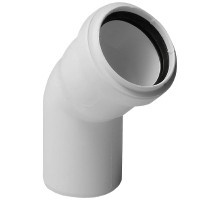 Отвод полипропиленовый белый для внутренней канализации Ø110х45° Pro Aqua Stilte