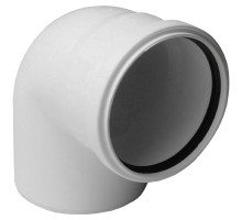 Отвод полипропиленовый белый для внутренней канализации Ø40х87.5° Pro Aqua Stilte