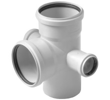Крестовина для внутренней канализации Ø110x50x50x110х87,5° двухплоскостная полипропилен белая Pro Aqua Stilte