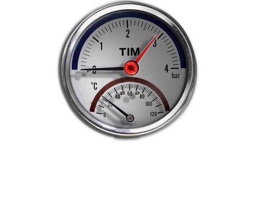Термоманометр аксиальный 4 бар TIM Y-80T-4bar