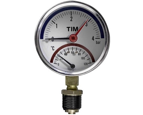 Термоманометр радиальный 10 бар TIM Y-80-10bar