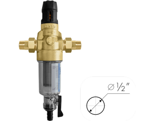 Фильтр для холодной воды с прямой промывкой и редуктором давления Protector mini C/R HWS, BWT 1/2"