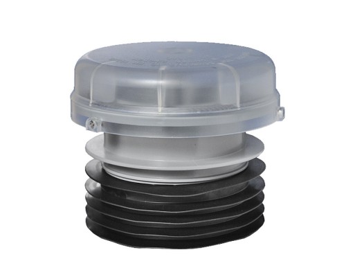 Вентиляционный клапан (аэратор) для канализации с подпружиненной мембраной, манжетой и прозрачной крышкой Ø110