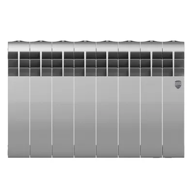 Радиаторы Royal Thermo BiLiner 350 Silver Satin биметаллические, серебристые боковое подключение