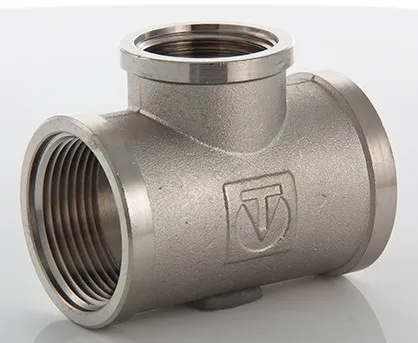 Тройник латунный переходной с внутренней резьбой никелированный Valtec