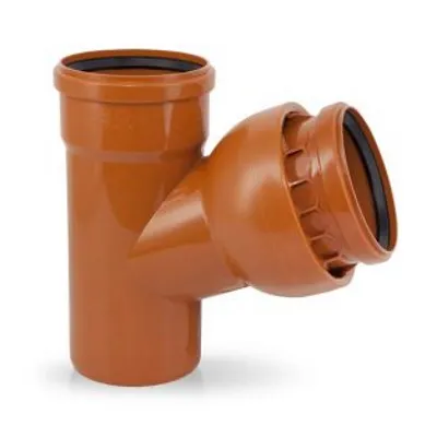Тройник для наружной канализации Leo Minor Ø110х110/52°-82° с регулируемым углом TN11OR (оранжевый)