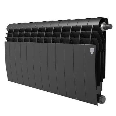 Радиатор отопления Royal Thermo BiLiner 350 Noir Sable VR80 (Чёрный) 12 секций биметаллический нижнее правое подключение НС-1506293