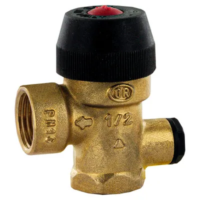 Клапан предохр. ОТОПЛ. с вых. под манометр Stout 3 бар 1/2"х1/2"х1/4" вн-вн