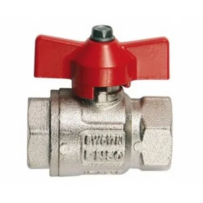 Кран шаровой латунный вн-вн резьба, ручка-бабочка, никель Itap Ideal