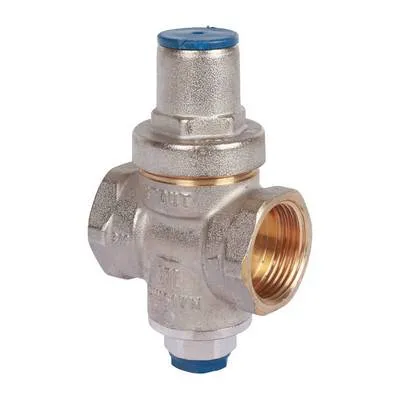 Регулятор давления воды ВВ 3/4" Ру=1-5,5 бар PN16 поршневой с отводом под манометр Никель Stout SVS-1010-000020