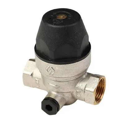 Регулятор давления воды ВВ 3/4" Ру=1-4 бар  с отводом под манометр Никель MVI SE.555.05