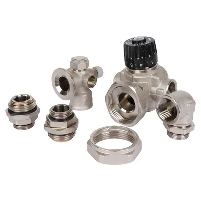 Смесительный узел для тёплого пола 30-60 °С (без насоса) Никель Stout SDG-0120-001000