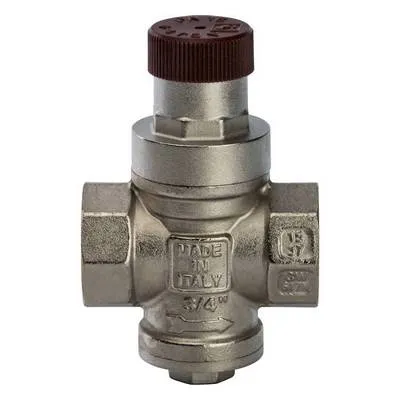 Регулятор давления воды ВВ 3/4" Ру=1-4 бар PN16 поршневой без отвода под манометр Никель Stout SVS-0009-000020