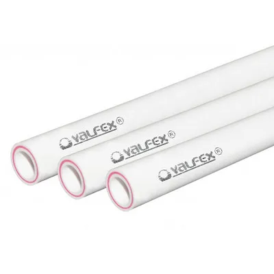 Труба полипропиленовая армированная стекловолокном Valfex PN20 белая ппр штанга 4м(цена за 1м)