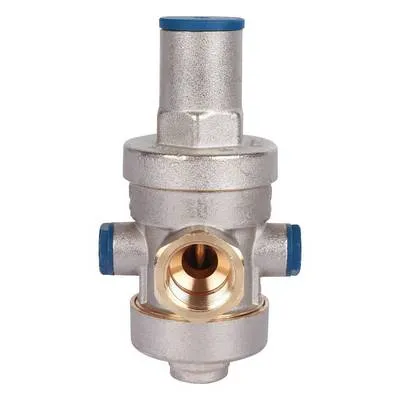 Регулятор давления воды ВВ 1/2" Ру=1-5,5 бар PN25 поршневой с отводом под манометр Никель Stout SVS-1008-000015