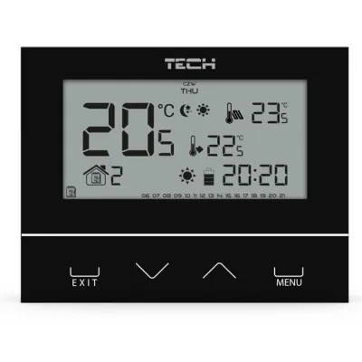 Терморегулятор проводной двухпозиционный ST программируемый Tech серия 5/10, с датчиком влажности