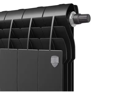 Радиаторы Royal Thermo BiLiner 350 Noir Sable VR биметаллические, чёрные нижнее правое подключение