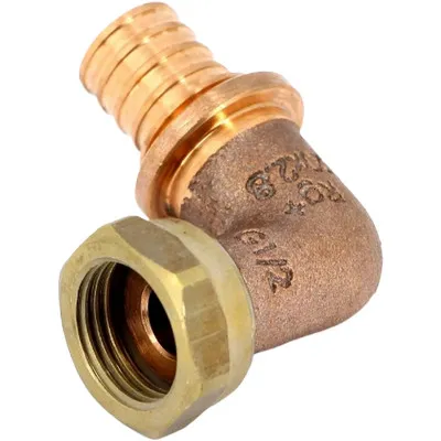 Угольник 90° PEX переходной НГ бронза Рехау Rautitan RX+