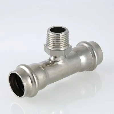 Тройник с НАРУЖНОЙ резьбой НР Ø28х3/4"х28 (ПРЕСС-нержавейка) Valtec VTi.933.I.280528