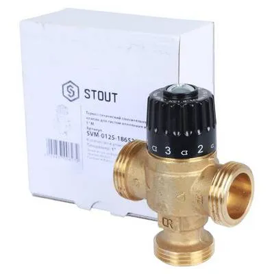 Термостатический клапан с центр. смешением 1" НАР Stout SVM-0125