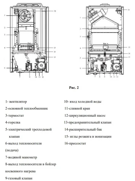 Котёл газовый Mizudo M15ТL БП-00000835