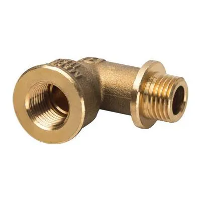 Угол латунный внутренняя/наружная резьба с упором Stout