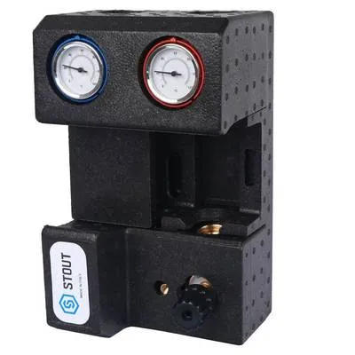 Насосная группа с 3-ходовым приводным смесителем Ду20 в теплоизоляции (без насоса) Stout SDG-0007-002001