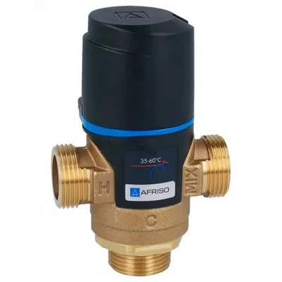 Клапан термостатический 35-60 °C KVs=2,5 м³/час с боковым смешением 1" НР Afriso ATM 563 1256310