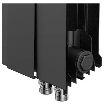 Радиаторы Royal Thermo PianoForte 300 Noir Sable VDR биметаллические, чёрные нижнее правое подключение