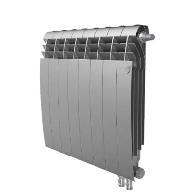 Радиаторы Royal Thermo BiLiner 500 Silver Satin VR биметаллические, серебристые нижнее правое подключение