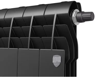 Радиаторы Royal Thermo BiLiner 500 Noir Sable VR биметаллические, чёрные нижнее правое подключение