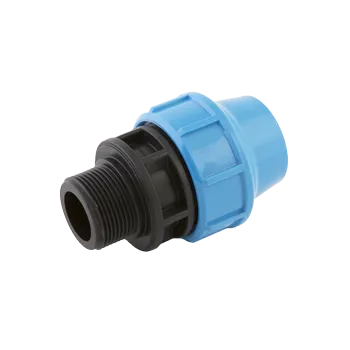 Соединение обжимное пластиковое для труб ПНД с наружной резьбой Джилекс